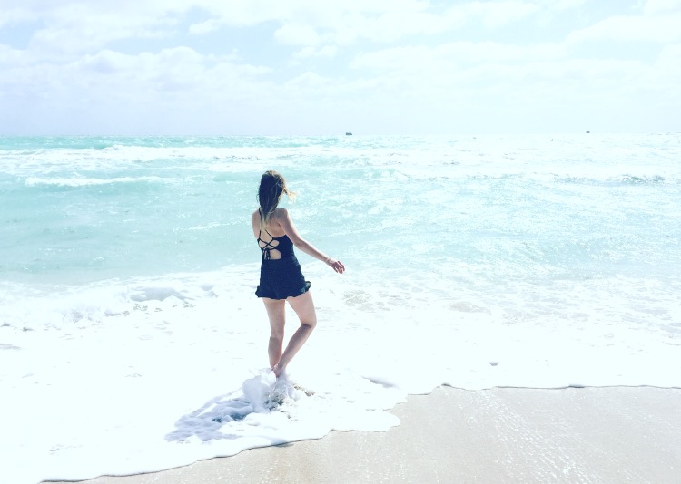 Vanessa in the water in Miami