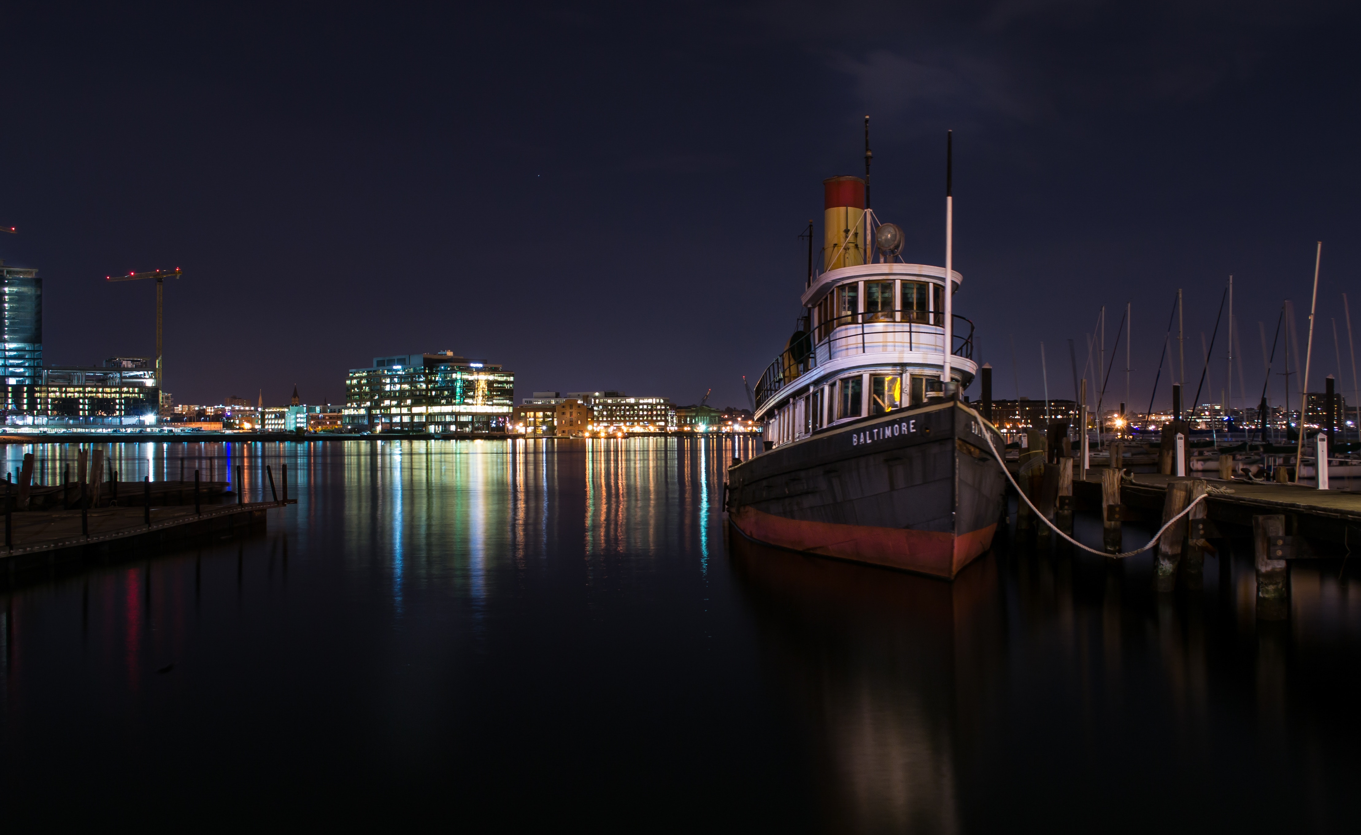 Baltimore Harbour by night
